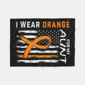 Ich trage Orange für meine Tante Multipler Skleros Fleecedecke (Vorderseite (Horizontal))