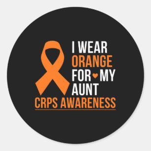 Ich trage Orange für meine Tante Rsd Crps Aufkläru Runder Aufkleber
