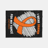 Ich trage Orange für meine Verlobte Rsdcrps Bewuss Fleecedecke (Vorderseite (Horizontal))
