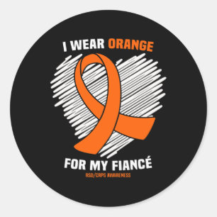Ich trage Orange für meine Verlobte Rsdcrps Bewuss Runder Aufkleber