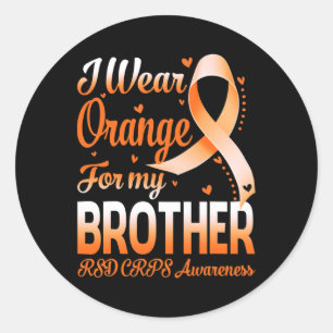Ich trage Orange für meinen Bruder RSC Crps Sensib Runder Aufkleber