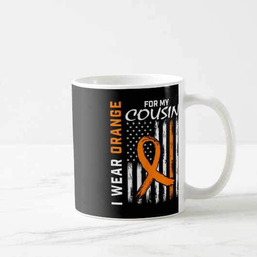 Ich trage Orange für meinen Cousin Leukämie Bewuss Kaffeetasse (Rechts)
