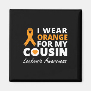 Ich trage Orange für meinen Cousin Ribbon Familien Magnet