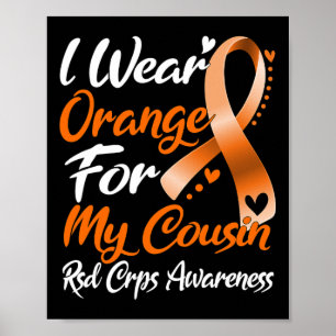 Ich trage Orange für meinen Cousin Rsd Crps Bewuss Poster