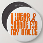 Ich trage Orange für meinen Onkel 16 Button (Vorne & Hinten)