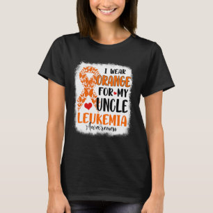 Ich trage Orange für meinen Onkel Leukämie Awarene T-Shirt