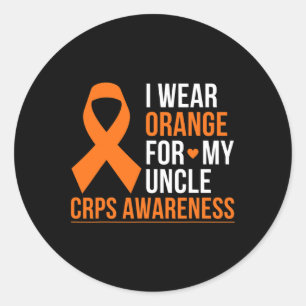 Ich trage Orange für meinen Onkel RSD Crps Awarene Runder Aufkleber