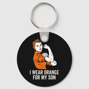 Ich trage Orange für meinen Sohn Leukämie Aufkläru Schlüsselanhänger