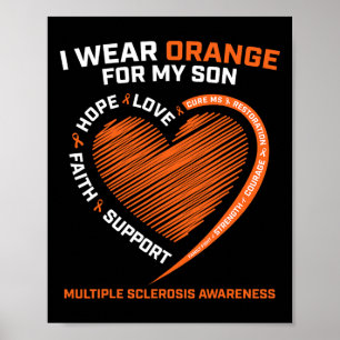 Ich trage Orange für meinen Sohn Multiple Sklerose Poster
