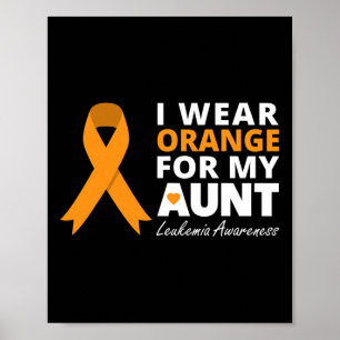 Ich trage Orange für meinen Tante Ribbon Familienk Poster