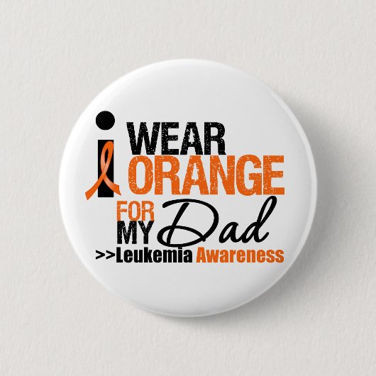 Ich trage Orange für meinen Vater Button (Vorderseite)