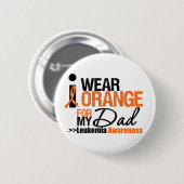 Ich trage Orange für meinen Vater Button (Vorne & Hinten)
