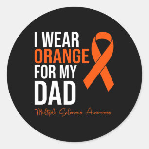 Ich trage Orange für meinen Vater Frau Warrior Mul Runder Aufkleber