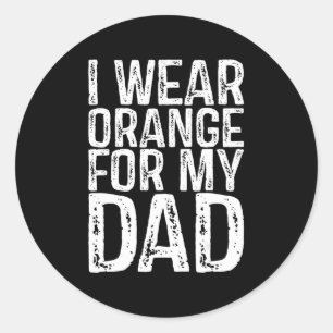 Ich trage Orange für meinen Vater Leukämie Bewusst Runder Aufkleber