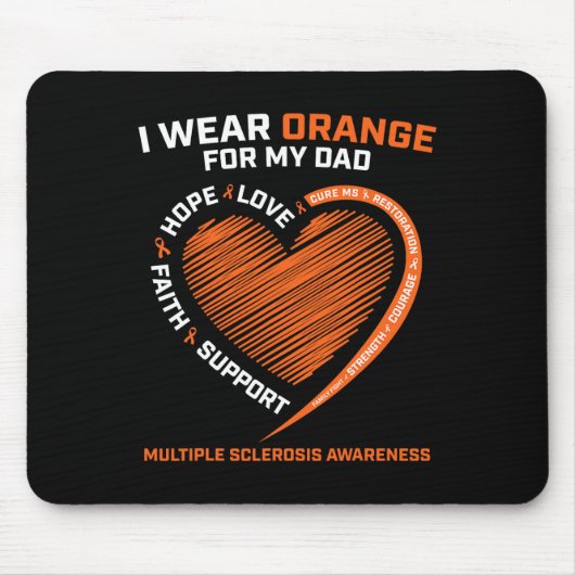 Ich trage Orange für meinen Vater MS Multiple Skle Mousepad (Vorne)