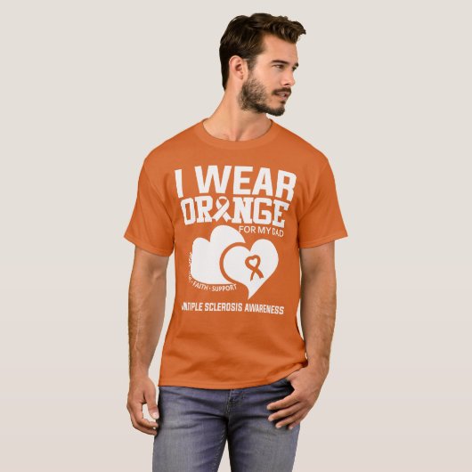 Ich trage Orange für meinen Vater Multiple Skleros T-Shirt (Vorne ganz)