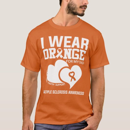 Ich trage Orange für meinen Vater Multiple Skleros T-Shirt (Vorderseite)