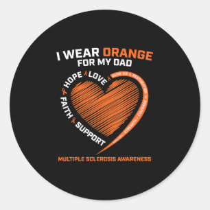 Ich trage Orange für meinen Vater Runder Aufkleber