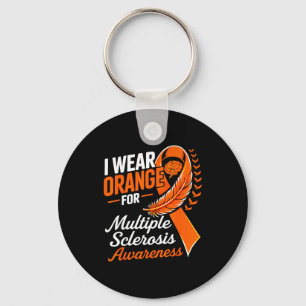 Ich trage Orange für Multiple Sklerose-Bewusstsein Schlüsselanhänger