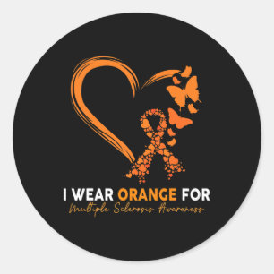 Ich trage Orange für Multipler Sklerose Runder Aufkleber