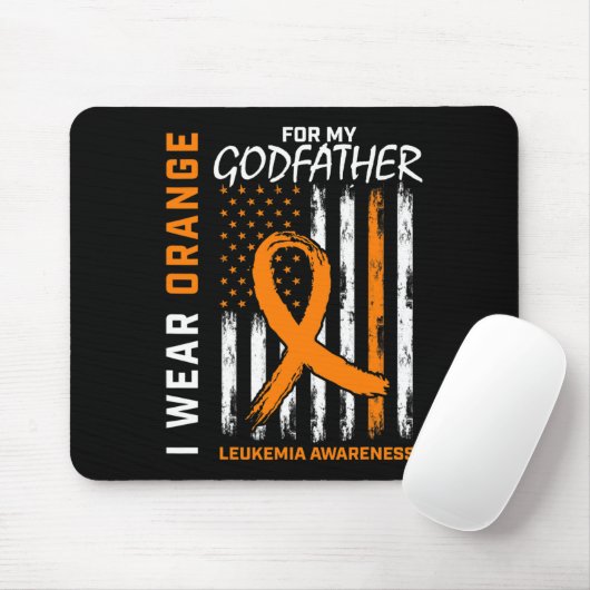 Ich trage Orange für Pate Leukämie Awareness Ame Mousepad (Mit Mouse)