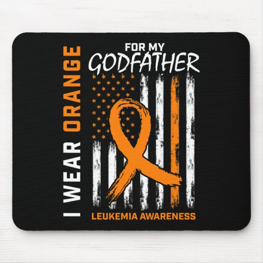 Ich trage Orange für Pate Leukämie Awareness Ame Mousepad (Vorne)