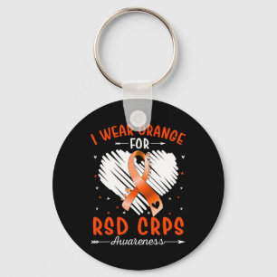 Ich trage Orange für RSD CRPS Awareness Ribbon Her Schlüsselanhänger