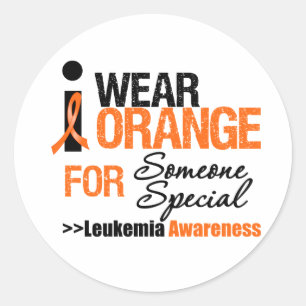 Ich trage Orange für spezielles jemand Runder Aufkleber