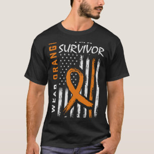 Ich trage Orange Ich bin ein Überlebender Leukämie T-Shirt