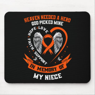 Ich trage Orange im Gedächtnis meiner Nichte Leukä Mousepad