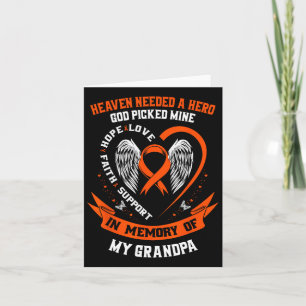 Ich trage Orange im Gedächtnis meiner Opa Leukämie Karte