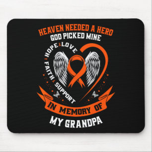 Ich trage Orange im Gedächtnis meiner Opa Leukämie Mousepad