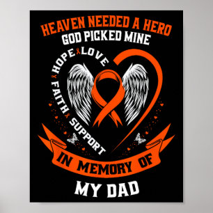 Ich trage Orange in Erinnerung an meinen Vater Leu Poster