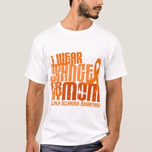 Ich trage orange Mama-mehrfache Sklerose T-Shirt (Vorderseite)