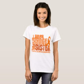 Ich trage orange Schwester-multiple Sklerose T-Shirt (Vorne ganz)