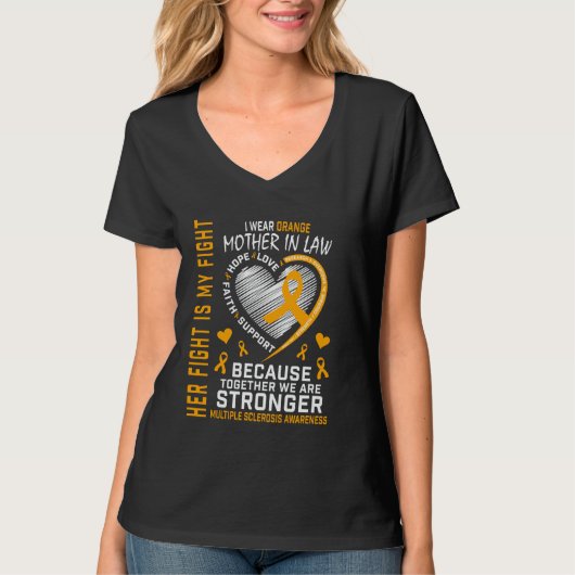 Ich trage Orange Schwiegermutter Multiple Sklerose T-Shirt (Vorderseite)