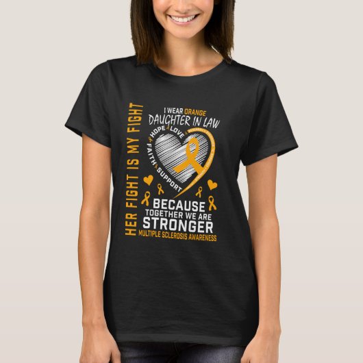 Ich trage Orange Tochter Schwiegermutter Multiple T-Shirt (Vorderseite)