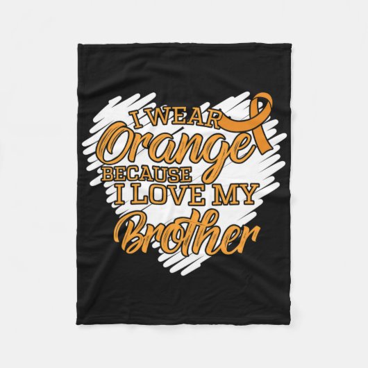 Ich trage Orange, weil ich meine Bruderleukämie Li Fleecedecke (Vorderseite)