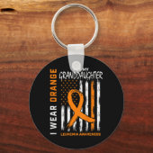 Ich trage Orangefarbene Leukämie Awareness Ame Schlüsselanhänger (Vorderseite)