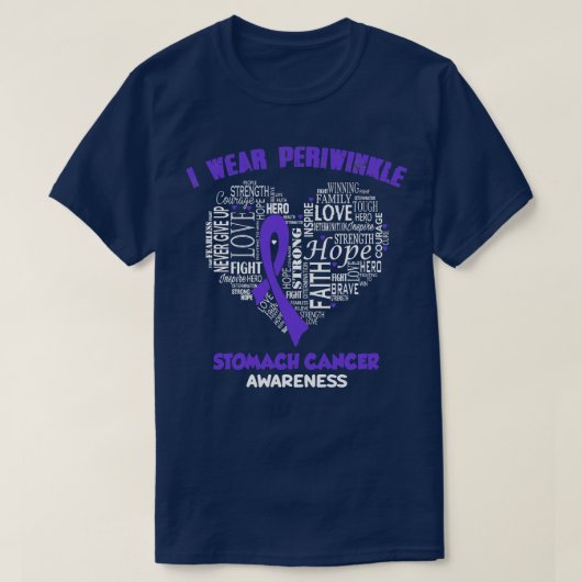 Ich trage Periwinkle für das Bewusstsein für Magen T-Shirt (Design vorne)
