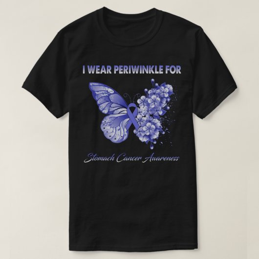 Ich trage Periwinkle für Magenkrebs T-Shirt (Design vorne)