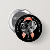 Ich trage Pfirsich für das Bewusstsein für Gebärmu Button (Vorne & Hinten)