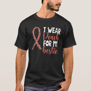 Ich trage Pfirsich für meine Gebärmutterhalskrebs- T-Shirt