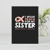 Ich trage Pfirsich für meine Schwester Uteruskrebs Save The Date (Stehend Vorderseite)