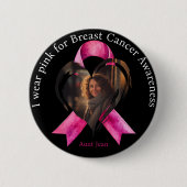 Ich trage Pink für das Foto zur Sensibilisierung f Button (Vorderseite)