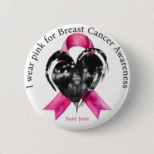 Ich trage Pink für das Foto zur Sensibilisierung f Button (Vorderseite)