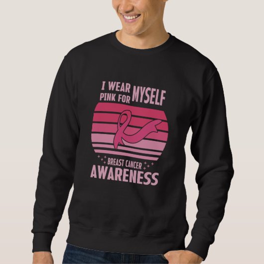 Ich trage Pink für das Selbstbewusstsein von Brust Sweatshirt (Vorderseite)