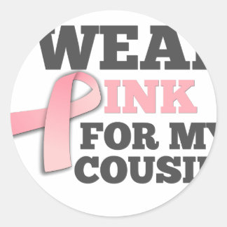 ICH TRAGE PINK FÜR MEIN COUSIN Brustkrebs-Bewussts Runder Aufkleber