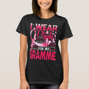 Ich trage Pink für mein Grammie Brustkrebs-Bewusst T-Shirt