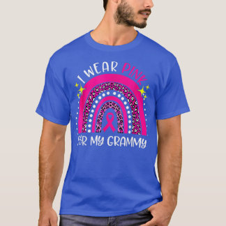 Ich trage Pink für mein graues Rainbow Breast Canc T-Shirt
